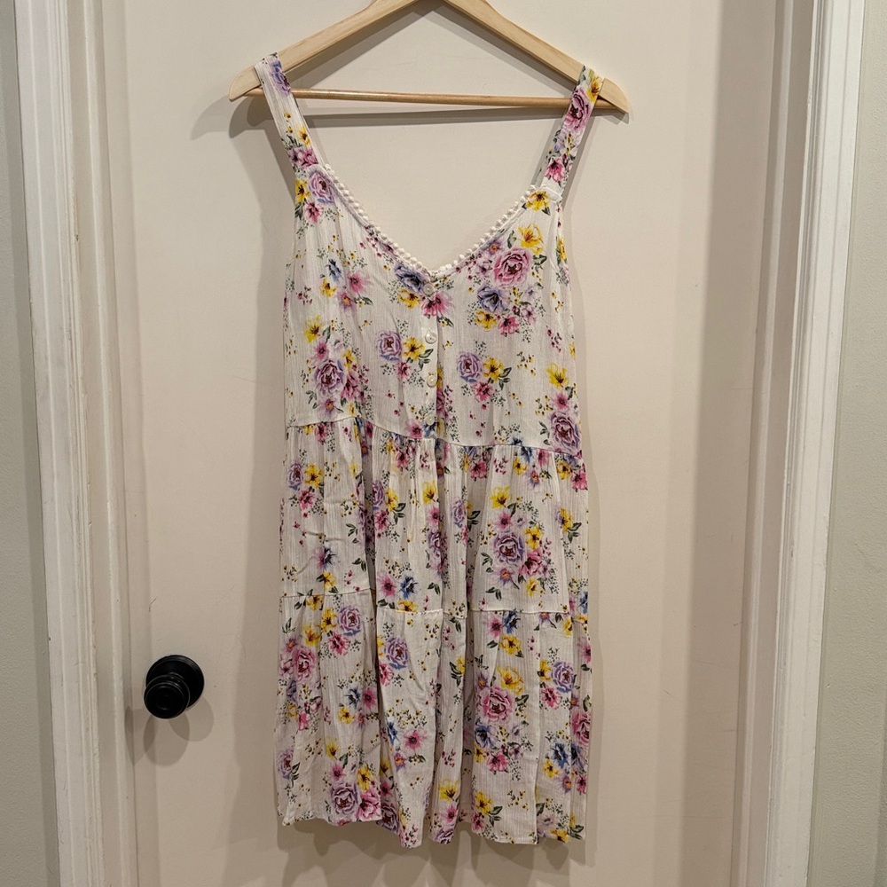 RDI White Floral Sundress sz M